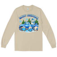 Mushroom merry christmas snowman gnomes truck Long Sleeve Tee - MaliasSmallBusiness