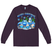 Plum merry christmas snowman gnomes truck Long Sleeve Tee - MaliasSmallBusiness