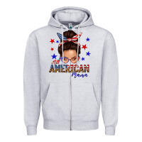 Heather Grey all american mama messy bun Zipper Hoodie - texasbilliewilder
