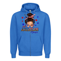True Royal all american mama messy bun Zipper Hoodie - texasbilliewilder