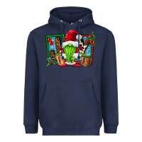 Navy joy green gnomes Heavyweight Hoodie - FaDigitalArtStudio
