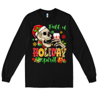 Black full of holiday spirit Long Sleeve Tee - MaliasSmallBusiness