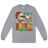 Heather Grey full of holiday spirit Long Sleeve Tee - MaliasSmallBusiness