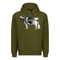 Army Green Holstein Dairy Cow Premium Hoodie - LillyAllenDesigns