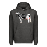 Charcoal Heather Holstein Dairy Cow Premium Hoodie - LillyAllenDesigns
