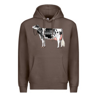 Coffee Holstein Dairy Cow Premium Hoodie - LillyAllenDesigns