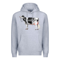 Heather Grey Holstein Dairy Cow Premium Hoodie - LillyAllenDesigns