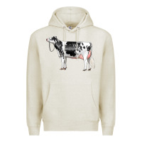 Oatmeal Heather Holstein Dairy Cow Premium Hoodie - LillyAllenDesigns