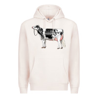 Pale Pink Holstein Dairy Cow Premium Hoodie - LillyAllenDesigns