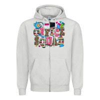 Dove Grey office squad Zipper Hoodie - Zillion Design Studio