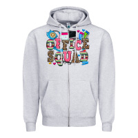 Heather Grey office squad Zipper Hoodie - Zillion Design Studio