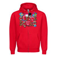 Red office squad Zipper Hoodie - Zillion Design Studio