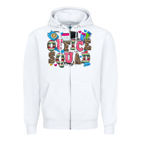 White office squad Zipper Hoodie - Zillion Design Studio
