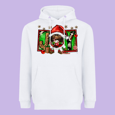 Joy Afro Santa Gnomes Heavyweight Hoodie Designed By Fadigitalartstudio