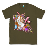 Army Green Louisiana Map Easter Bunny And Cross Classic Tee - RanaPortraitStore