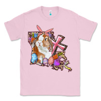 Bubblegum Pink Louisiana Map Easter Bunny And Cross Classic Tee - RanaPortraitStore