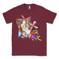 Burgundy Louisiana Map Easter Bunny And Cross Classic Tee - RanaPortraitStore