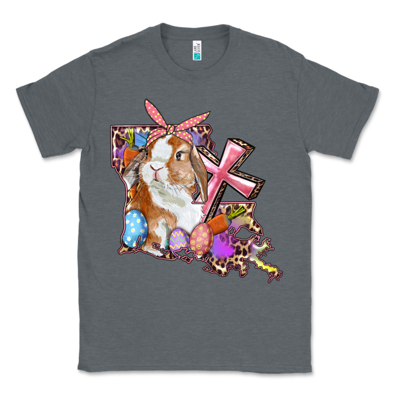 Louisiana Map Easter Bunny And Cross Classic Tee by RanaPortraitStore | Teevron
