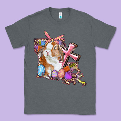 Louisiana Map Easter Bunny And Cross Classic Tee Designed By Ranaportraitstore