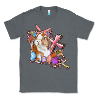 Charcoal Heather Louisiana Map Easter Bunny And Cross Classic Tee - RanaPortraitStore