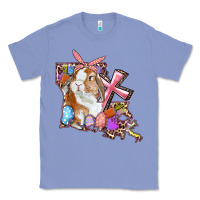 Colony Blue Louisiana Map Easter Bunny And Cross Classic Tee - RanaPortraitStore