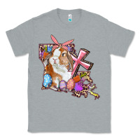 Heather Grey Louisiana Map Easter Bunny And Cross Classic Tee - RanaPortraitStore