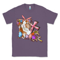 Lavender Louisiana Map Easter Bunny And Cross Classic Tee - RanaPortraitStore