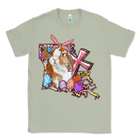 Matcha Louisiana Map Easter Bunny And Cross Classic Tee - RanaPortraitStore