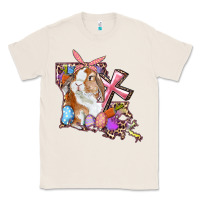 Natural Louisiana Map Easter Bunny And Cross Classic Tee - RanaPortraitStore