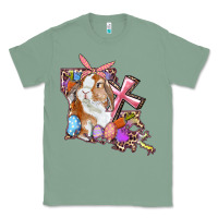 Sage Louisiana Map Easter Bunny And Cross Classic Tee - RanaPortraitStore