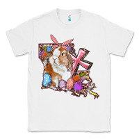 White Louisiana Map Easter Bunny And Cross Classic Tee - RanaPortraitStore