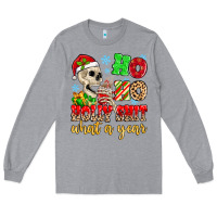 Heather Grey ho ho holy shit what a year Long Sleeve Tee - MaliasSmallBusiness