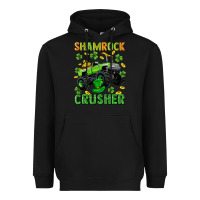 Black st patricks shamrock crusher Heavyweight Hoodie - Neo Western