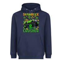 Navy st patricks shamrock crusher Heavyweight Hoodie - Neo Western