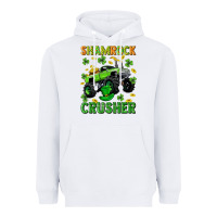 White st patricks shamrock crusher Heavyweight Hoodie - Neo Western