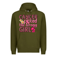 Army Green cancer picked the wrong girl Premium Hoodie - NancyCooperArtShop