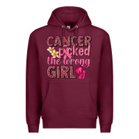 Burgundy cancer picked the wrong girl Premium Hoodie - NancyCooperArtShop