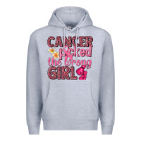 Heather Grey cancer picked the wrong girl Premium Hoodie - NancyCooperArtShop