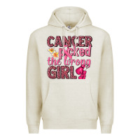 Oatmeal Heather cancer picked the wrong girl Premium Hoodie - NancyCooperArtShop