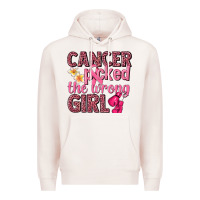 Pale Pink cancer picked the wrong girl Premium Hoodie - NancyCooperArtShop