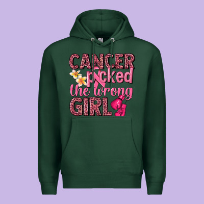 Cancer Picked The Wrong Girl Premium Hoodie Designed By Nancycooperartshop
