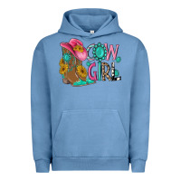 Pigment Pebble Blue cow girl western boots Urban Hoodie - MaliasSmallBusiness