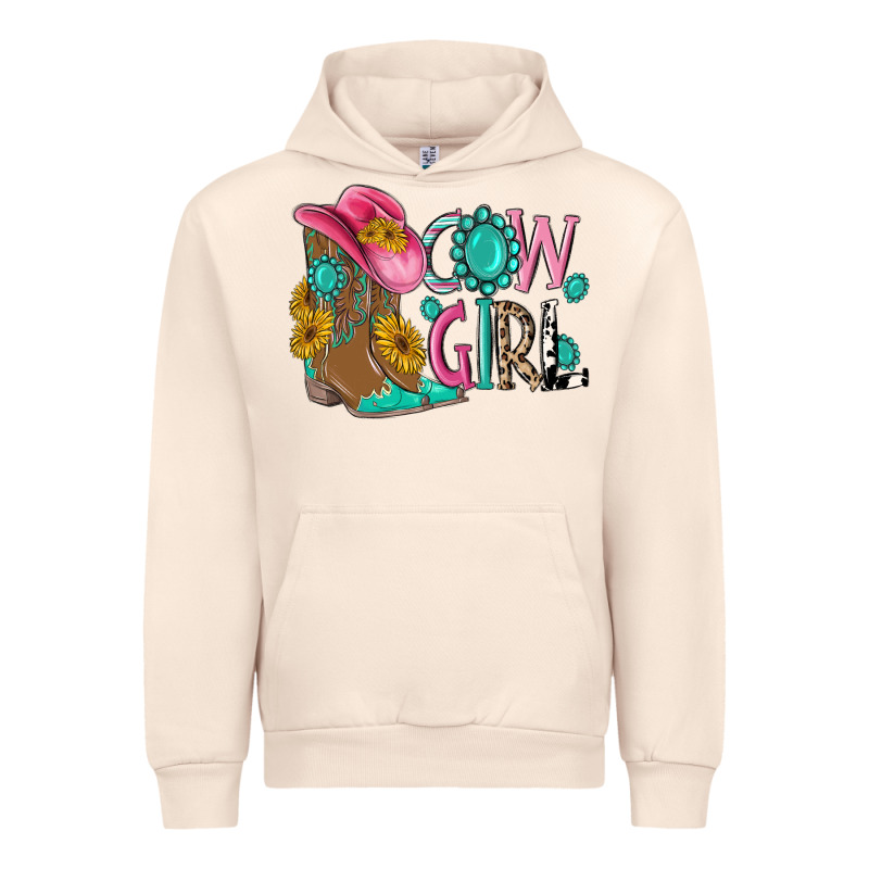 Cow Girl Western Boots Urban Hoodie by MaliasSmallBusiness | Teevron