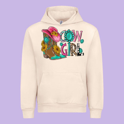 Cow Girl Western Boots Urban Hoodie Designed By Maliassmallbusiness
