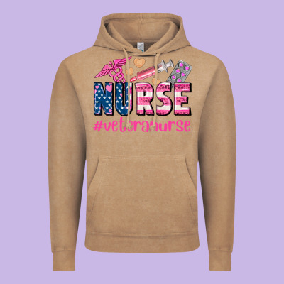 Veteran Nurse Vintage Hoodie Designed By Adodesignshop