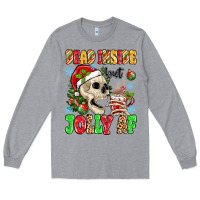 Heather Grey dead inside but jolly af Long Sleeve Tee - MaliasSmallBusiness