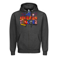 Charcoal Heather all american teacher Zipper Hoodie - texasbilliewilder