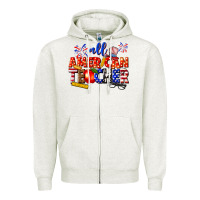 Oatmeal Heather all american teacher Zipper Hoodie - texasbilliewilder