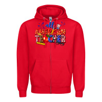 Red all american teacher Zipper Hoodie - texasbilliewilder