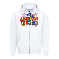 White all american teacher Zipper Hoodie - texasbilliewilder
